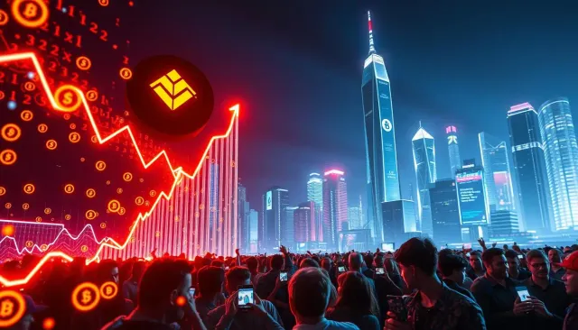 Cryptocurrency bull run chart showing market price surge and trading volume