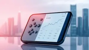 A sleek, modern mobile device display showcasing the Investofil crypto profit calculator app, set against a backdrop of a minimalist, futuristic cityscape. The app interface features clean, intuitive controls and a prominently displayed interactive graph, visualizing cryptocurrency performance data. Subtle lighting casts a warm, inviting glow, guiding the user's focus toward the app's core functionality. The overall composition exudes a sense of technological sophistication and financial empowerment, reflecting the article's subject matter and section title.