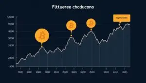 Illustrate a graph showing the price movement of Bitcoin futures contracts.