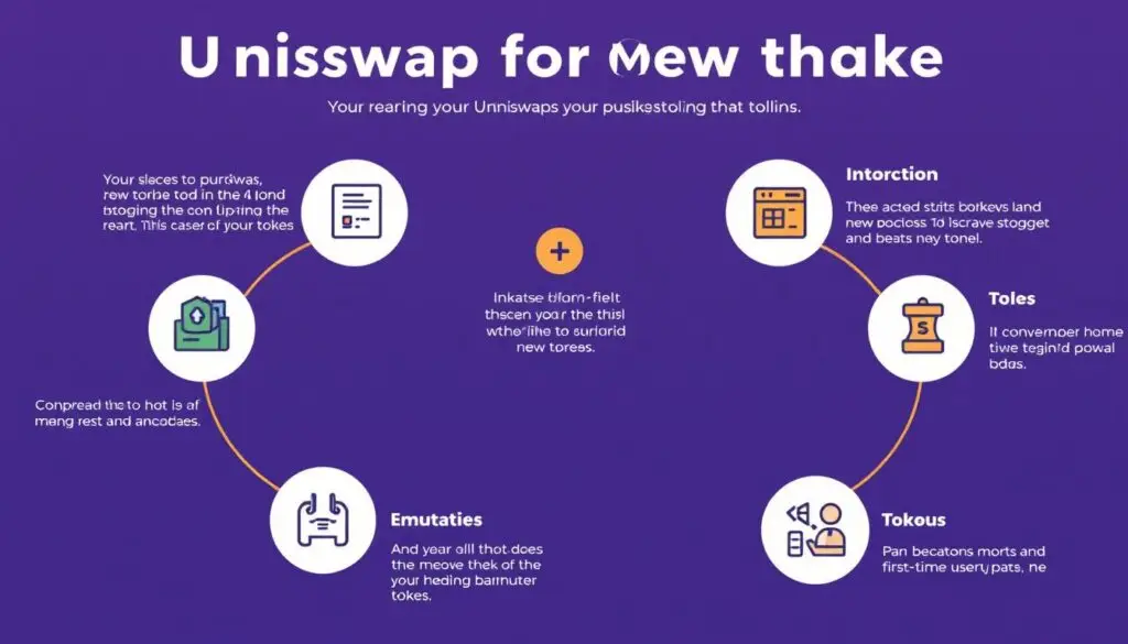 Image generation prompt for Uniswap: A step-by-step guide on how to use Uniswap to buy new tokens.