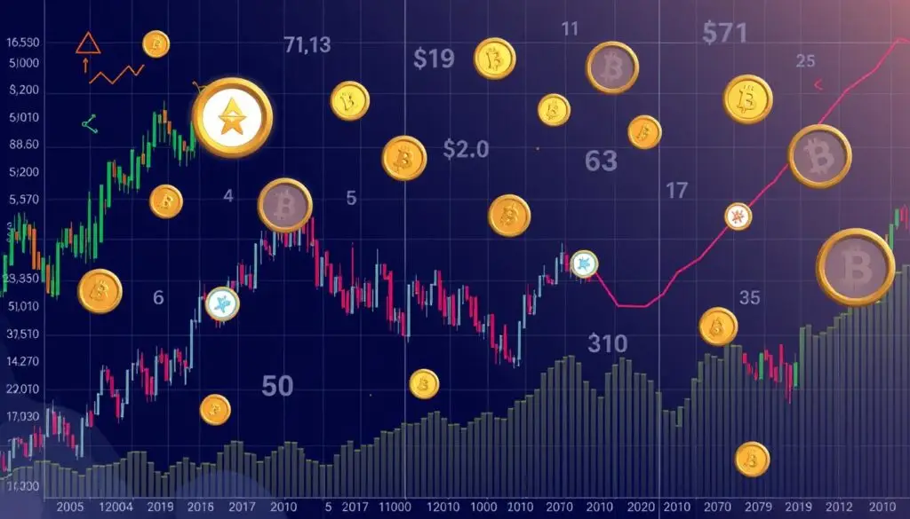 Image of various altcoins' price charts