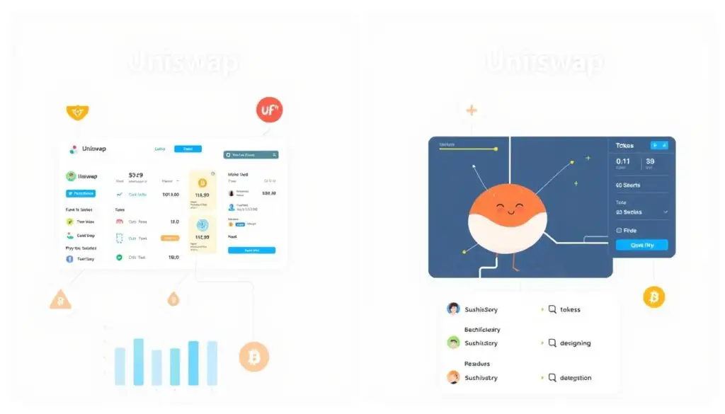 Top DeFi platforms for new tokens, including Uniswap and SushiSwap.